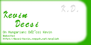 kevin decsi business card